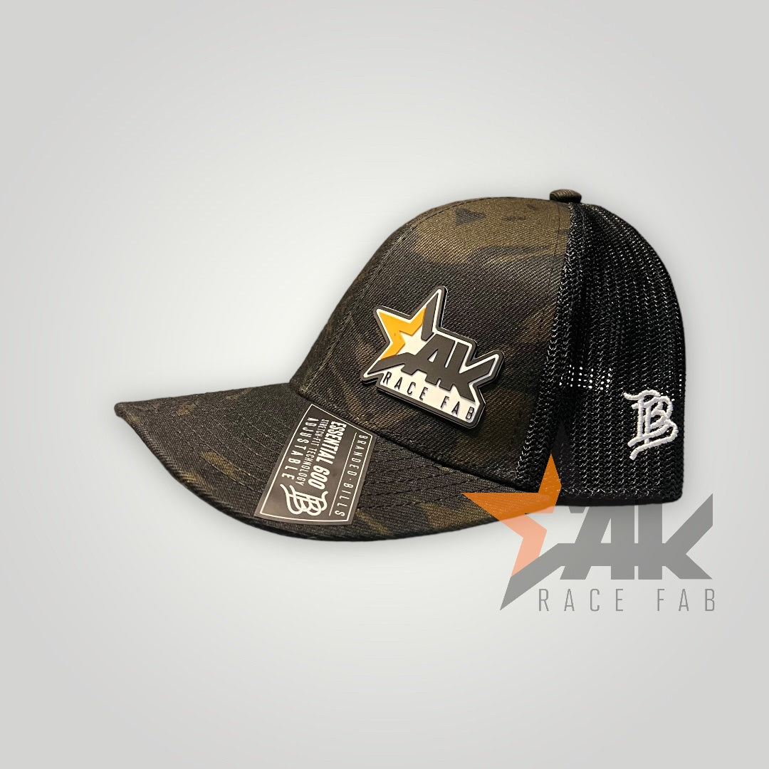 AKRF Snapback Curved Trucker Hat, Black, Camo, Charcoal
