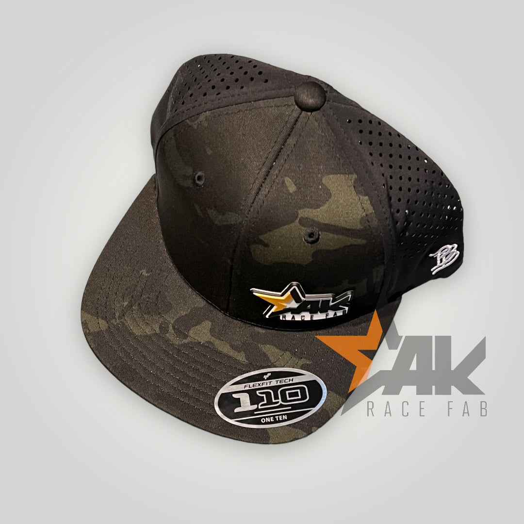 AKRF Flex Fit Performance Flat Brim Hat, Black, Camo, Grey