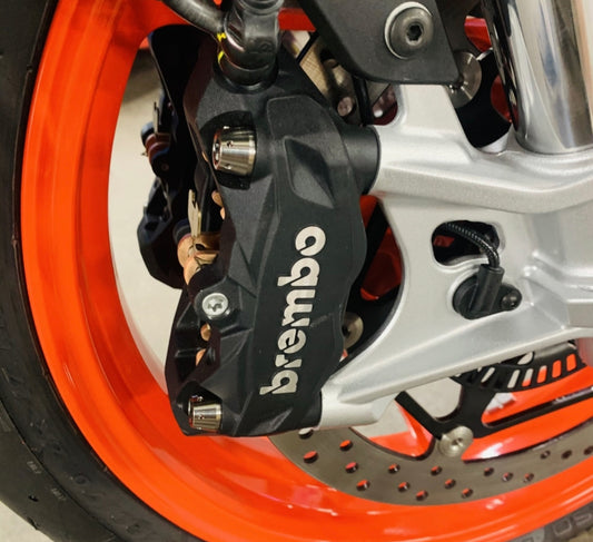 Titanium Drilled Front Caliper Bolts – Aprilia RS660 / Tuono 660