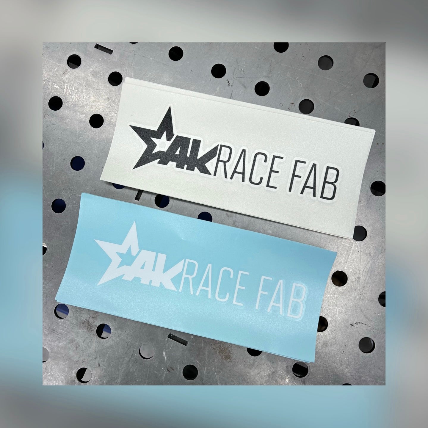 AKRaceFab 9" Die Cut Decals, Black or White